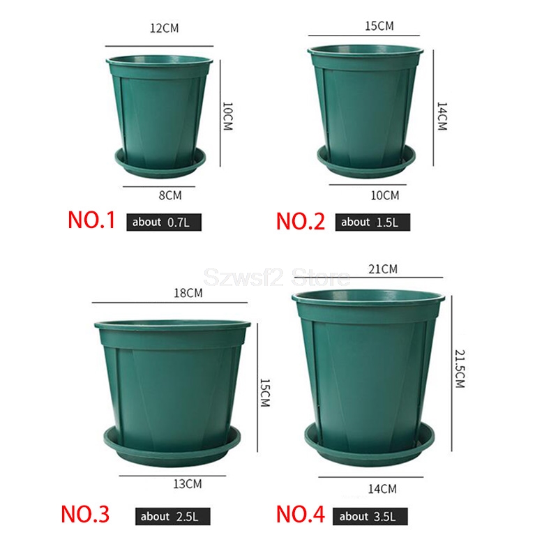 Aloe Vera Pot - 5/10pcs Green Plastic Plant Flower Pot